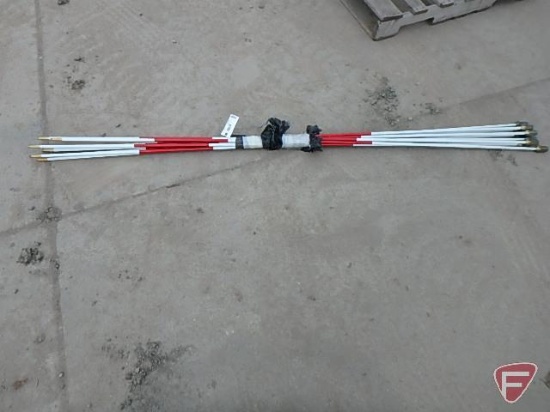 (9) Par-Aide flag sticks, red/white, approx. 7.5' tall