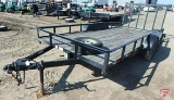 2005 Tomahawk Tandem Axle 7X16 Trailer with fold-down ramp