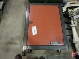 Testrite metal shop cabinet on casters, 4th caster needs repair, 18