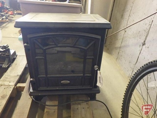Chimney-free electric stove/heater, 120V, 20" L x 12" W x 22" H