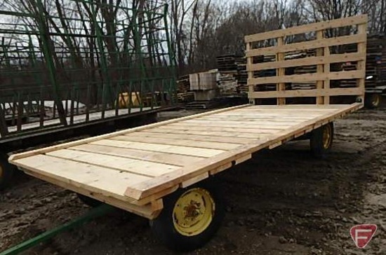 John Deere 953 6 ton running gear with new wood hay rack