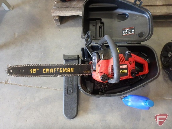 Craftsman 18" gas chainsaw with case, 42cc