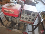 Honda EG3500X gas generator on cart with wheels, 120/240v AC, 29/14.5amp