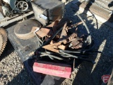 Hydraulic tank, cultivator discs, hydraulic valves and hoses, PTO belt, tractor tool box