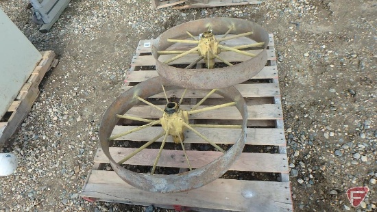 (2) 28" Steel wheels off of corn planter