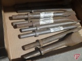 (10) Oval shank bits: (3) moil points, (1) bushing tool, (3) 1