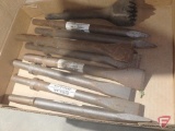 (10) Oval shank bits: (3) moil points, (1) bushing tool, (3) 1