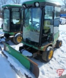 2001 John Deere 1420 gas 2WD lawn tractor with heated cab and front mount 2015 72