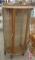 Wood and glass curio cabinet with three glass shelves and key, 60inHx30inWx15inD