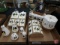 Porcelain chicken/rooster condiment set, table top and wall mount. Contents of 2 boxes