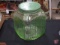 Vintage green glass canister