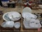 White glass, prep bowls, salt/pepper, refrigerator dish, pie plate, casserole, some Fire King.