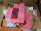 O'Dell dusters, linens, clutches, quilt top, both boxes