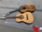 Glasser NY string instrument bow with rosin, Castilla model CN-85 guitar, and Kingston guitar