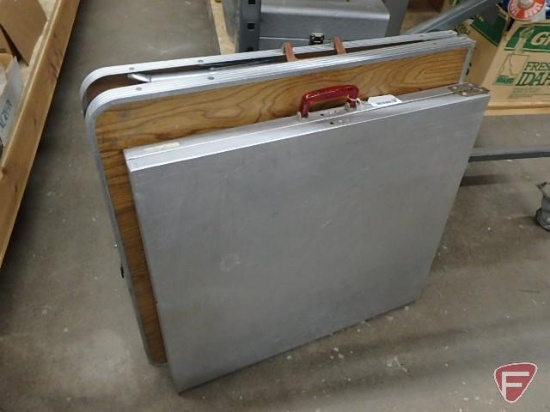 (2) metal folding tables