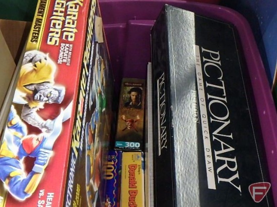 Board games: Michigan Rummy, Finance, Fractions, jigsaw puzzle, Sopranos, Karate Fighters