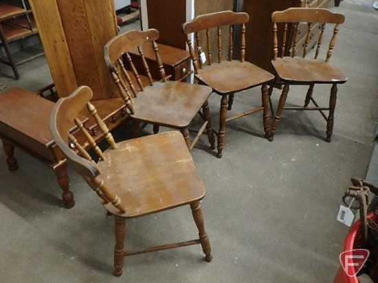 (4) matching wood chairs