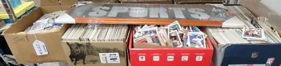 Large collection of sports collector/trading cards. Baseball, Football, Hockey. Sports frame.
