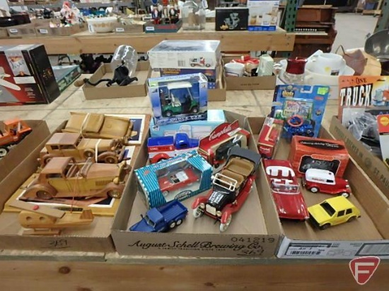 Chevrolet truck, golf car, pedal car ornament, Texaco car, ambulance, some wood cars