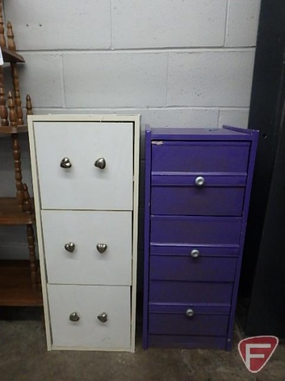 (2) Wood storage containers, tallest one is 31" H x 12" W x 12" D
