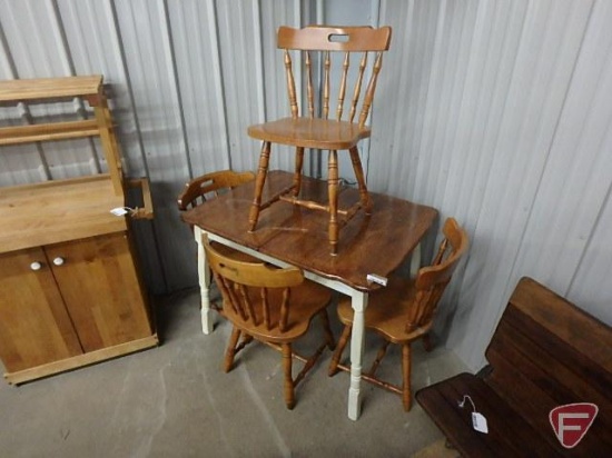 Wood table 41inx30in with (4) matching wood chairs