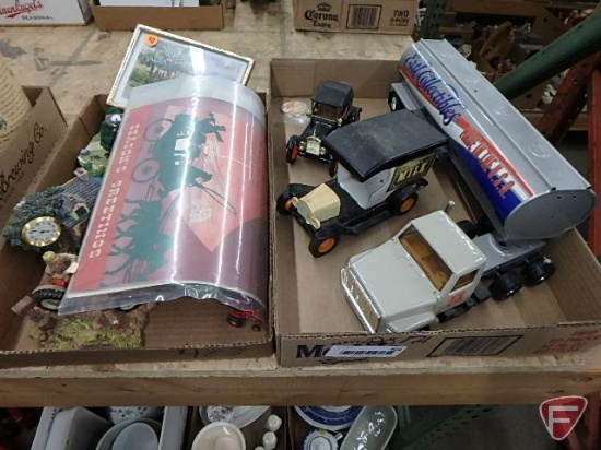 Ertl collectible semi, Tonka milk truck, Trustworthy car, Oliver tractor picture and other farm