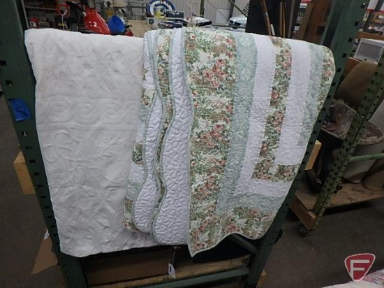 Mary Janes Farm quilt and textured bedspread. Both
