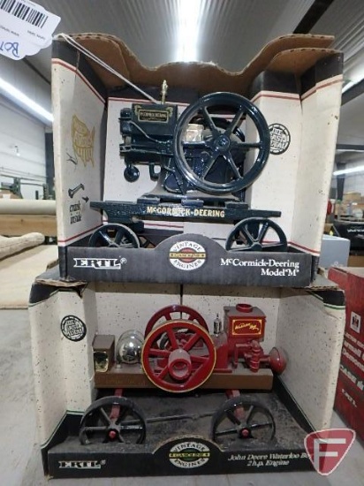 McCormick-Deering Model M no. 4351, and John Deere Waterloo Boy 2hp engine, no. 5645, soiled
