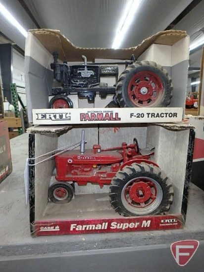 Farmall F-20 tractor, no. 260, Farmall Super M no. 14270, soiled