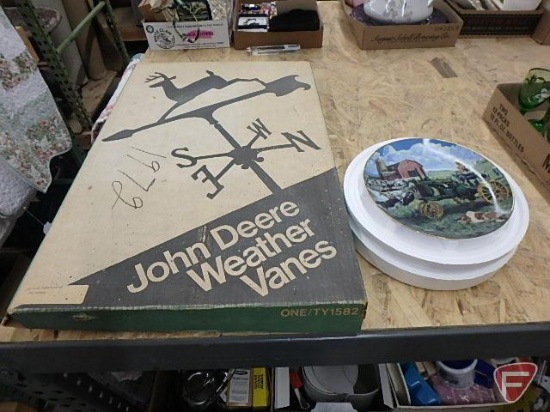John Deere Weather vane and Days of Splendor collector plate. Both