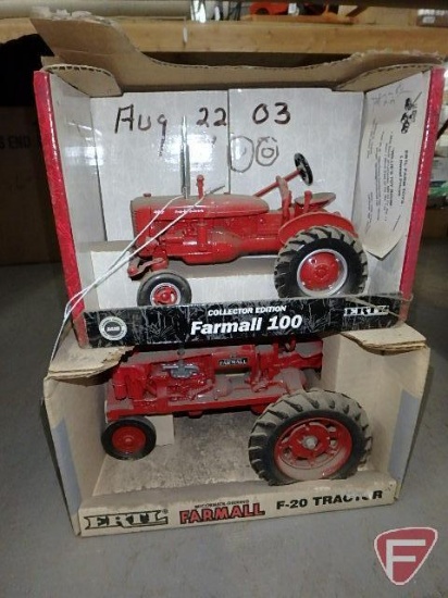 Farmall 100 tractor, no. 14192, Farmall F-20 tractor, no. 437, soiled