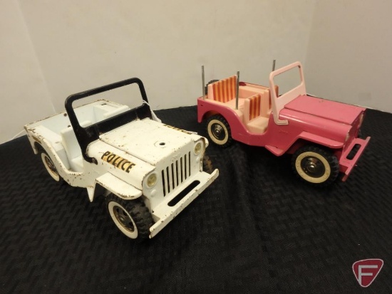 Tonka police Jeepster and pink Tonka Jeepster