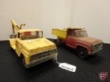 Tonka pickup dump truck and Tonka pickup with backhoe