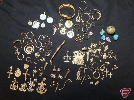 (19) 14k yellow Gold pendants, (6) pairs of 14k yellow Gold earrings,