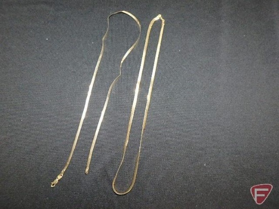 (2) damaged 14k yellow Gold herringbone necklaces (7.6 dwt)