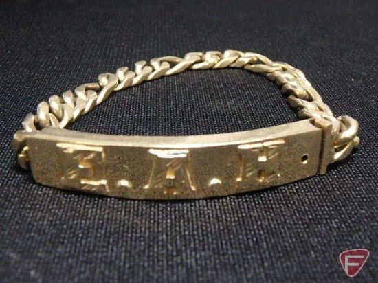 Men's 10k yellow Gold bracelet with initials "E.A.H." (25.9 dwt)