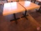(2) Wood Goods Inds. Inc. butcher block style dining room tables with metal base, 24