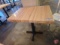 Wood Goods Inds. Inc. butcher block style dining room table with metal base, 24