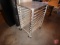 Half size aluminum pan rack with work space on casters, fits (10) full size sheet pans