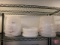 (8) Cambro RFS12 12qt round white food storage bins with (8) lids
