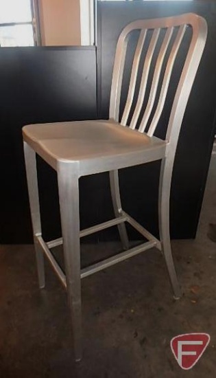 (2) aluminum bar stools/chairs, 30"H seat