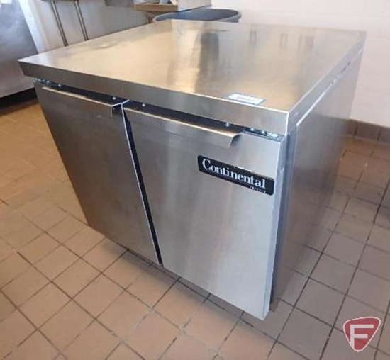 Continental SWF36 freezer on casters with stainless steel top, 115v, 1ph, R404A refrigerant