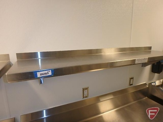 Wall mounted stainless steel shelf, 60"x12"