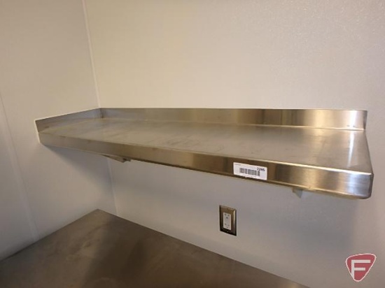 Wall mounted stainless steel corner shelf, 42"x12"