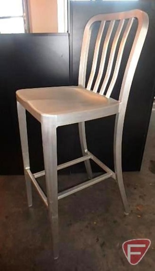 (5) aluminum bar stools/chairs, 30"H seat