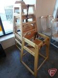(4) Winco wood stackable high chairs