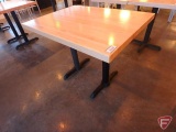 Wood Goods Inds. Inc. butcher block style dining room table with 2 metal bases, 40