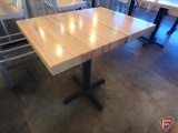 Wood Goods Inds. Inc. butcher block style dining room table with metal base, 24