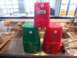 Kleen-Pail: (6) 6qt detergent pails, (6) 6qt sanitizer pails, and (3) 3qt sanitizer pails