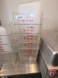(5) Cambro 18SFCW 18qt clear food storage bins with (5) lids